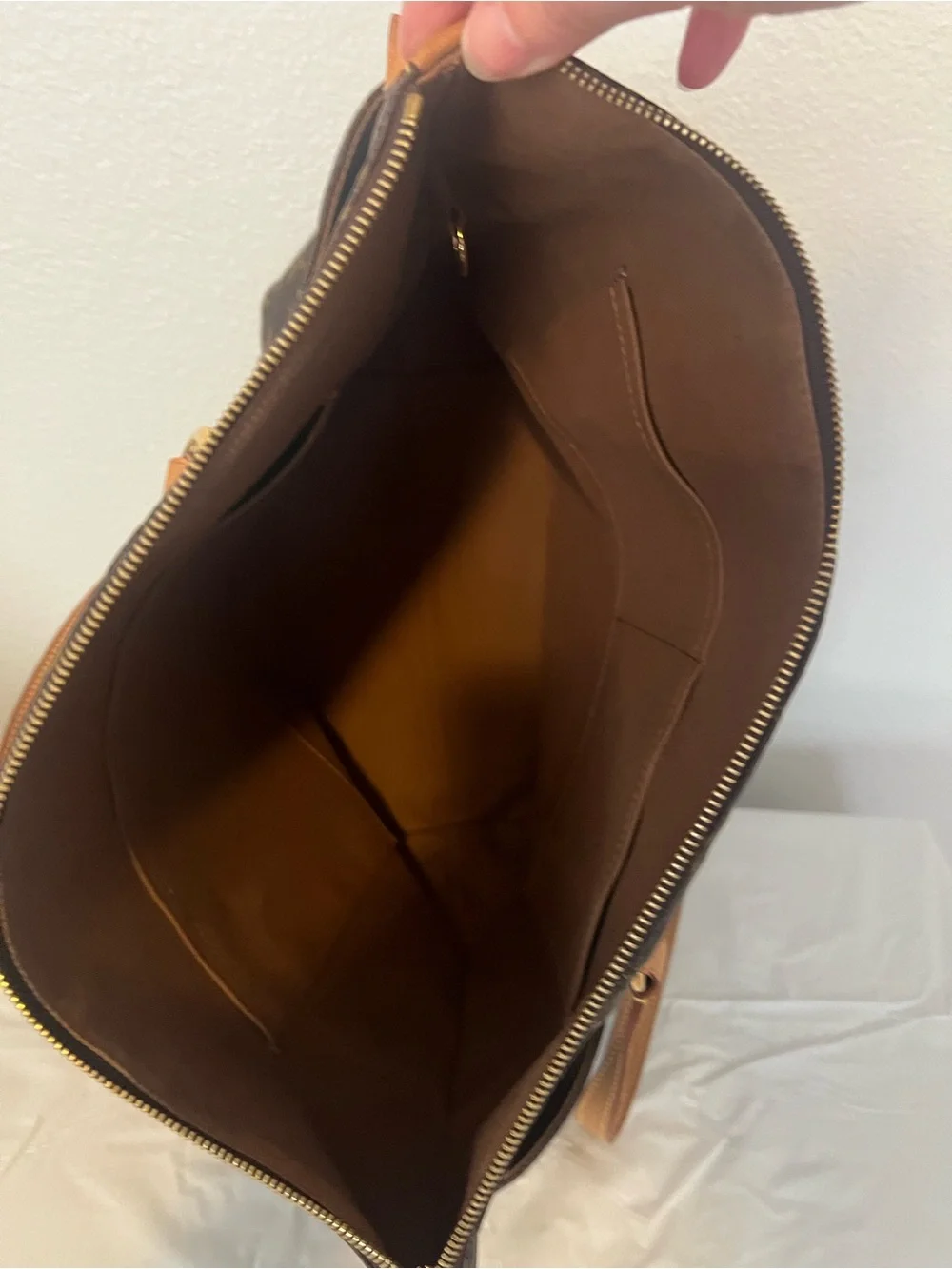Louis Vuitton Monogram Canvas Tote in Brown with Tan Handles